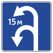 Дорожный знак 6.3.2 «Зона для разворота» (металл 0,8 мм, III типоразмер: сторона 900 мм, С/О пленка: тип Б высокоинтенсив.)